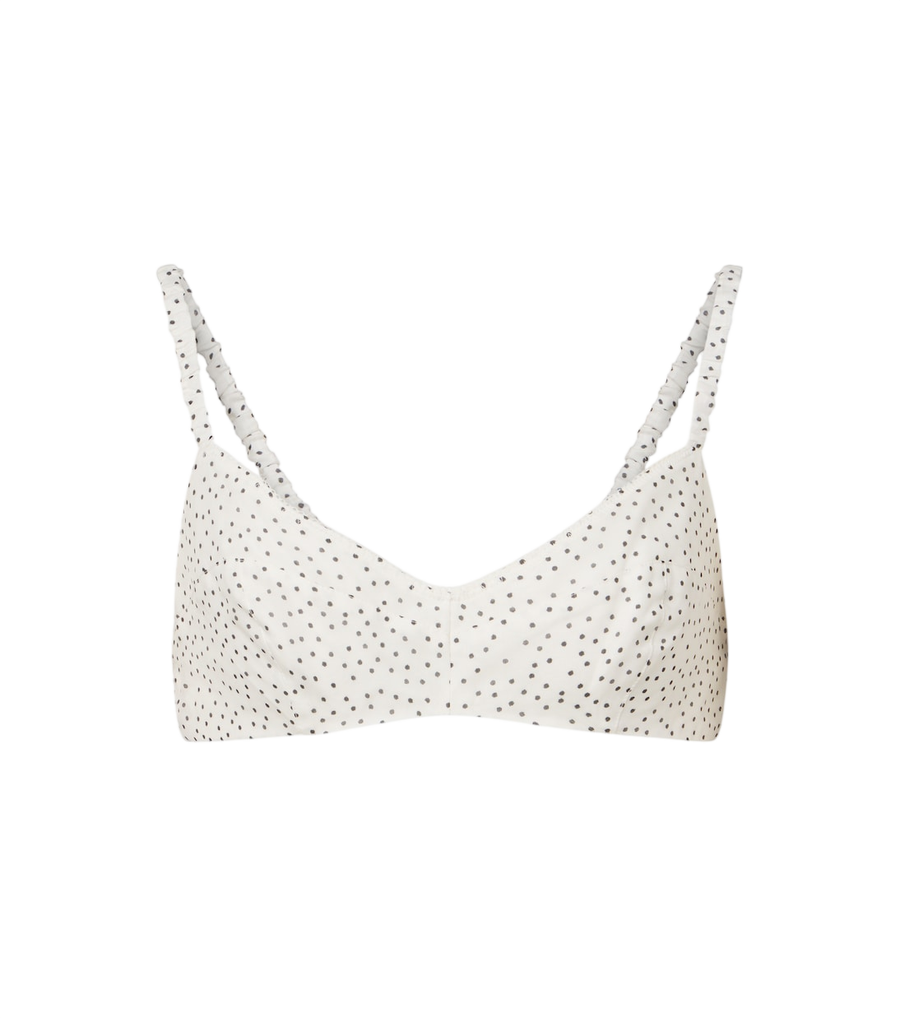 Top de sujetador de organza de seda con lunares SIR