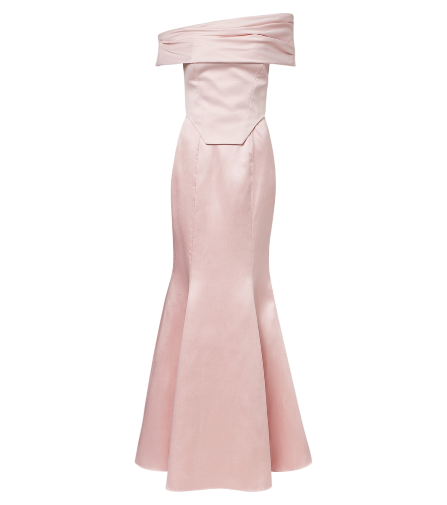 Solace London Alta off-shoulder bustier gown