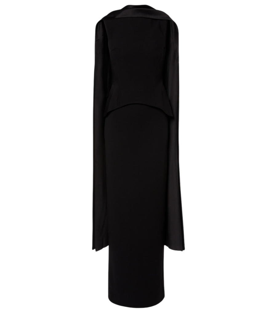 Robe de soirée à détail foulard Annie, Solace London