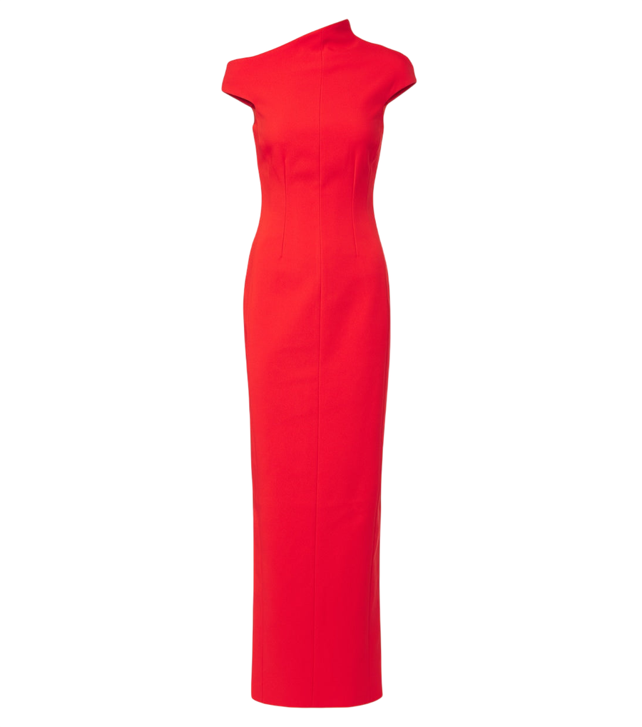 Vestido de cóctel asimétrico de crepé Arion de Solace London