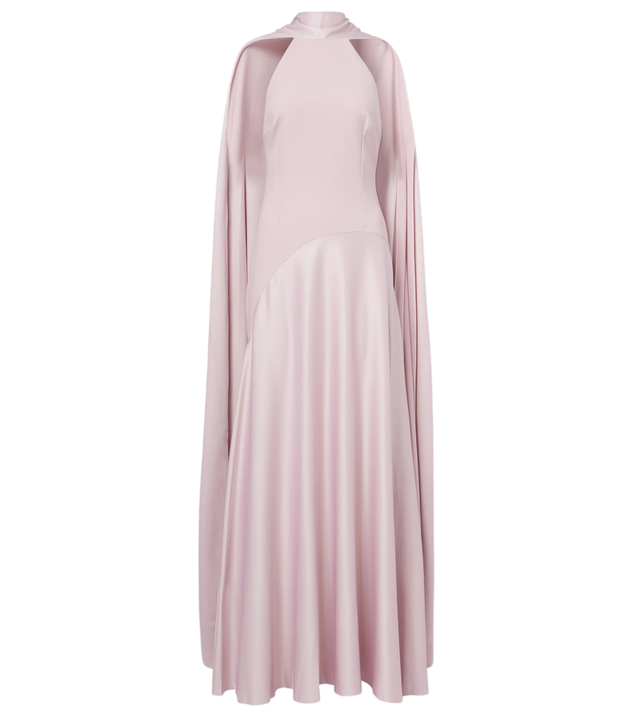 Solace London Cece halterneck crêpe and satin gown