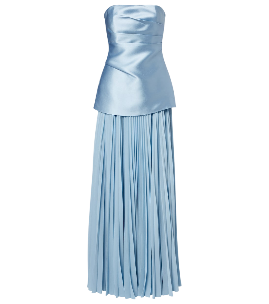Solace London Claudette satin-trimmed bustier gown