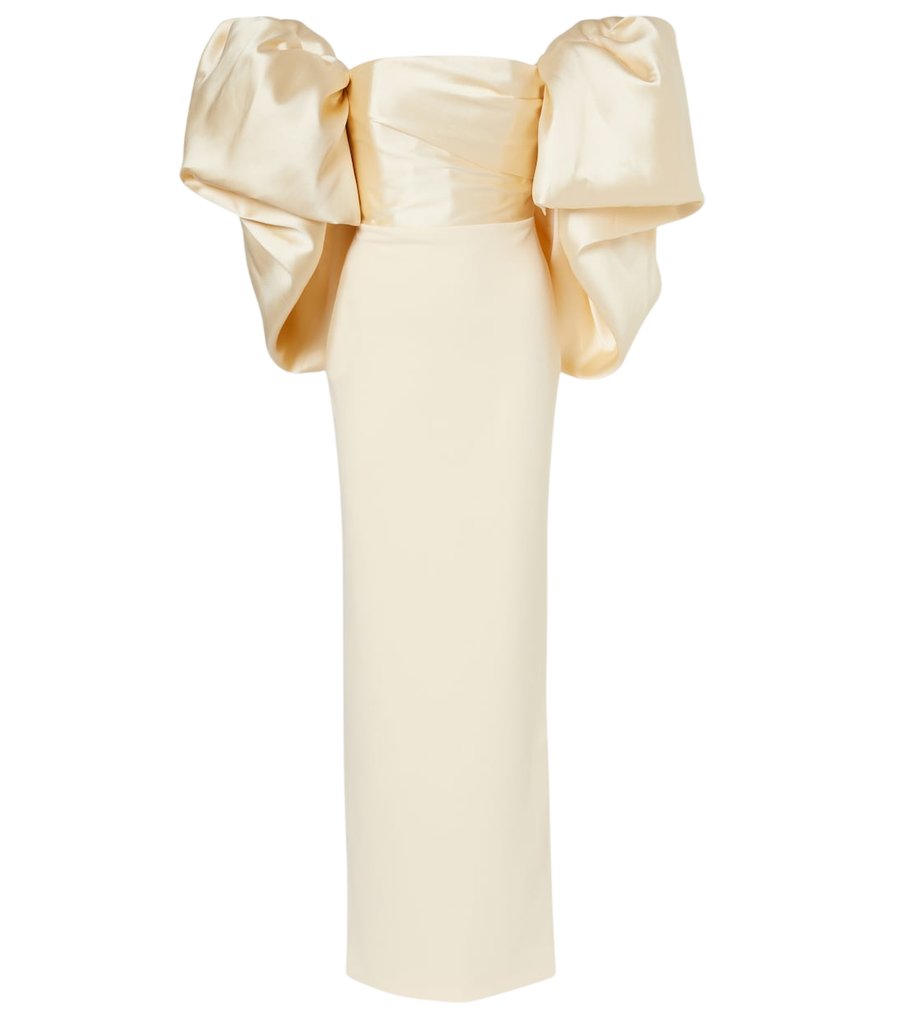 Robe bustier Floris en satin et crêpe de Solace London