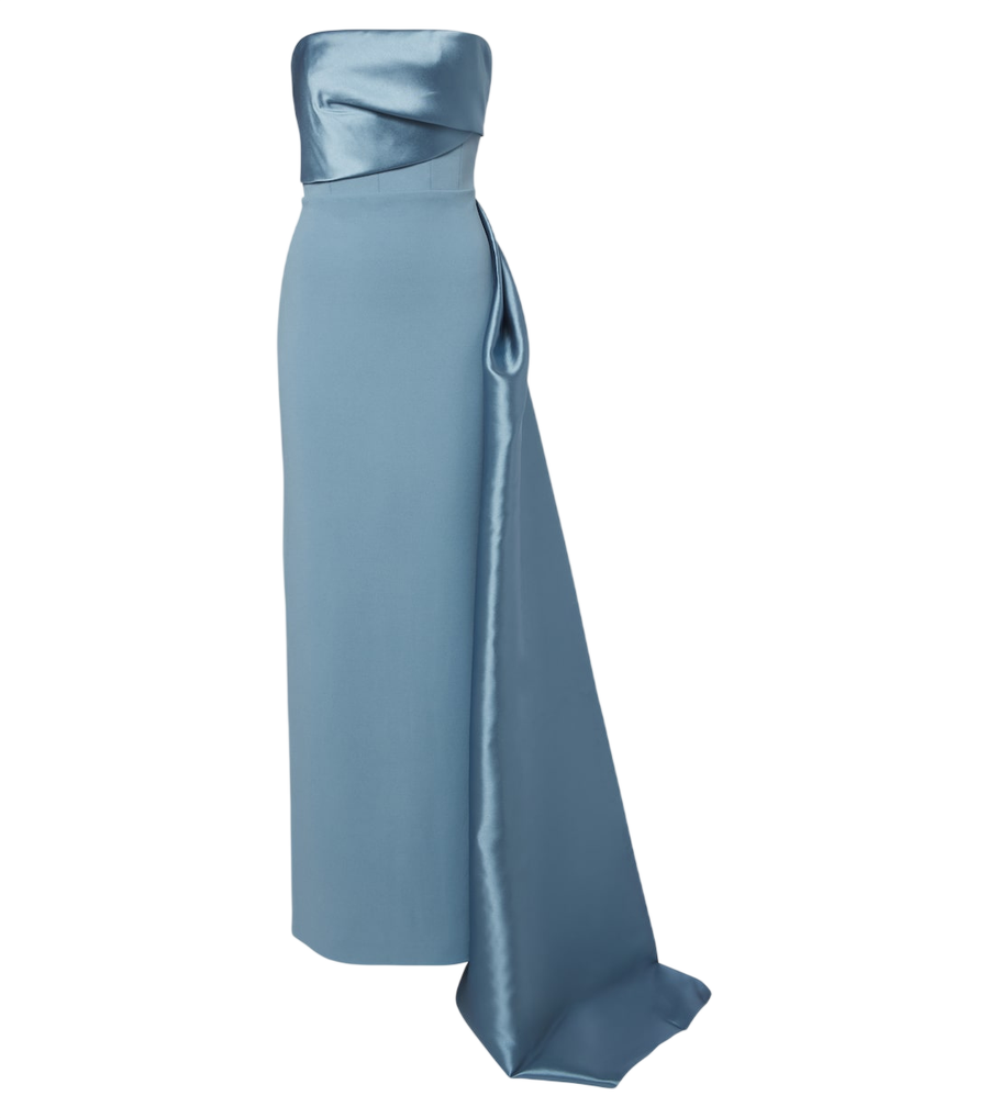 Solace London Kinsley draped satin-trimmed bustier gown