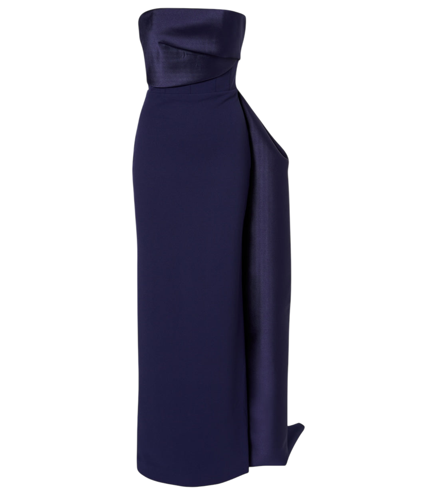 Solace London Kinsley draped strapless gown