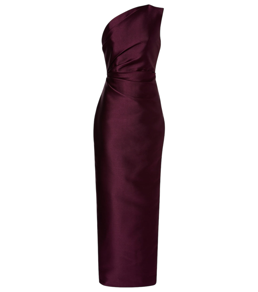 Solace London Kira draped satin gown