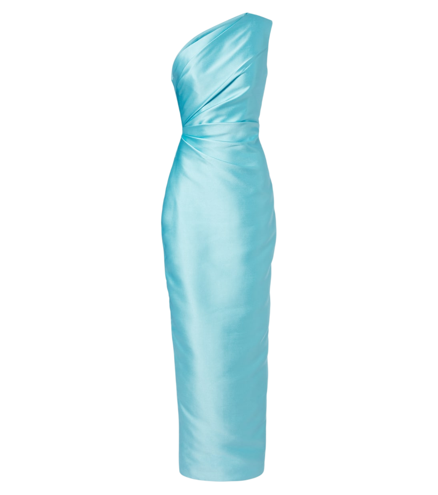 Vestido largo de satén con un hombro al descubierto Kira de Solace London