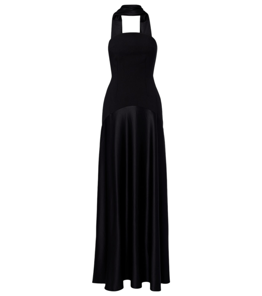 Solace London Mae satin-paneled bustier gown