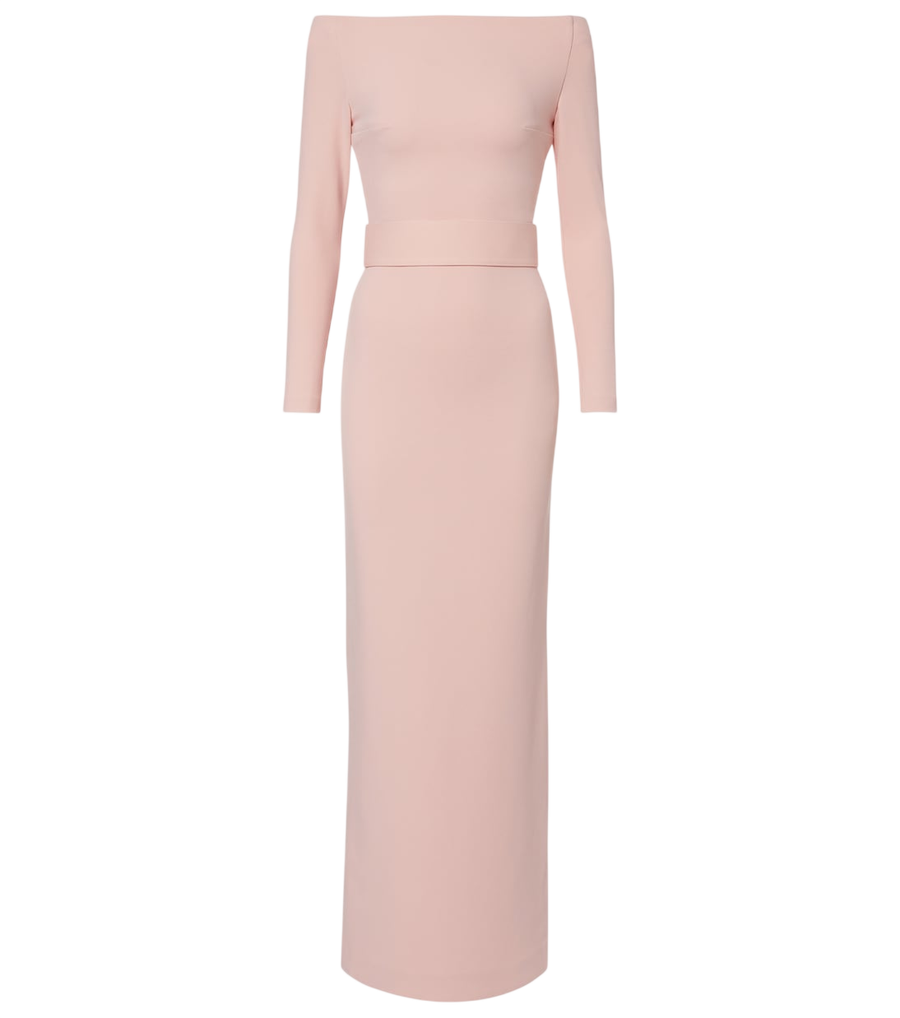 Vestido largo de hombros descubiertos Sabina de Solace London