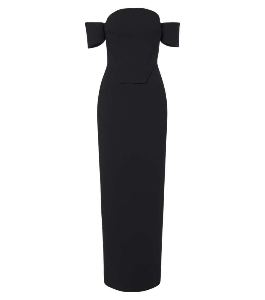 Solace London Wymore off-shoulder crêpe gown