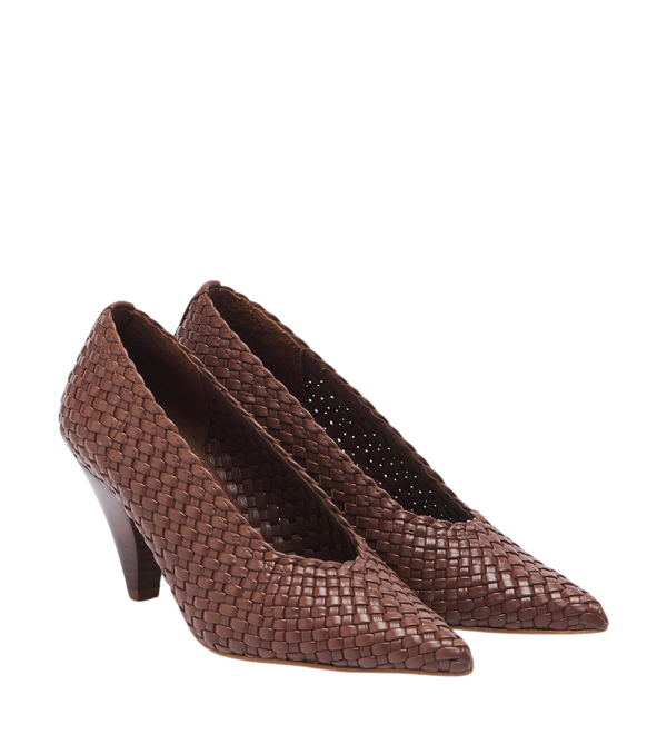Zapatos de tacón de piel trenzada Samia de Souliers Martinez