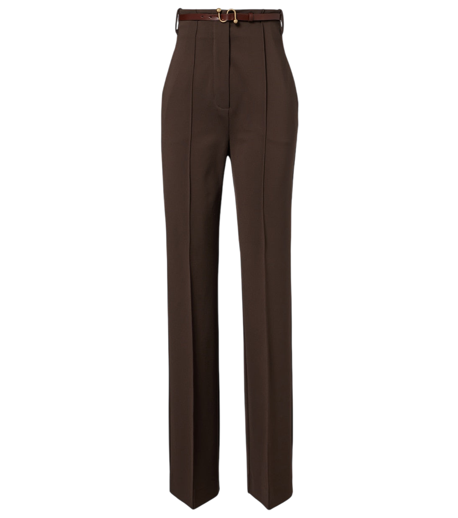 Sportmax Belted crêpe straight pants