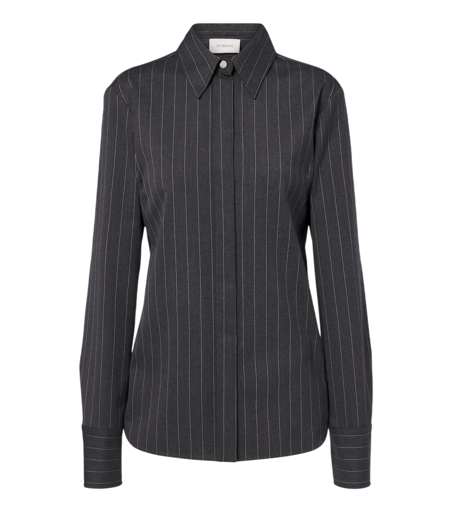 Camisa de mezcla de lana a rayas de Sportmax
