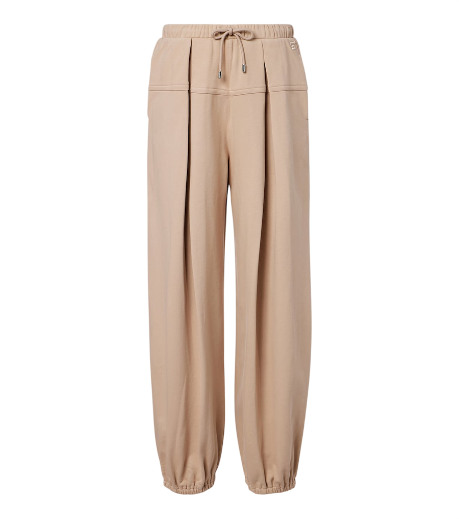 Sportmax Pleated cotton-blend jersey sweatpants