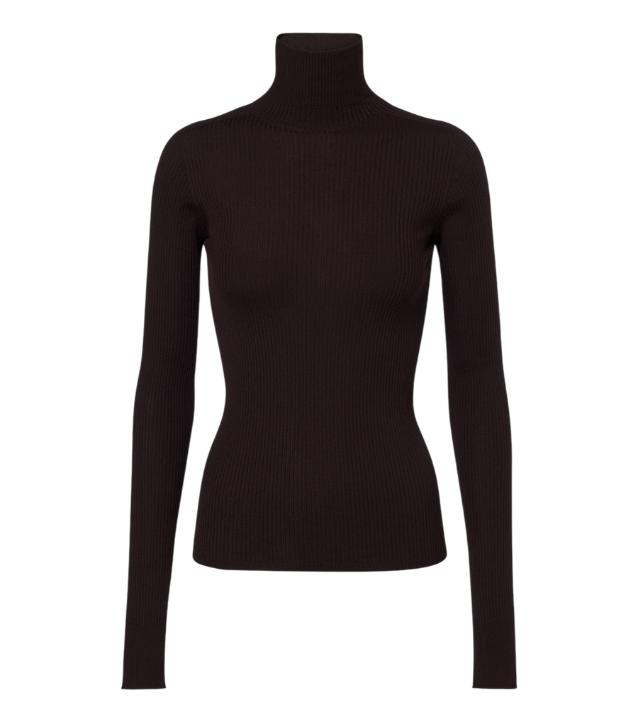 Sportmax Ribbed-knit virgin wool turtleneck sweater