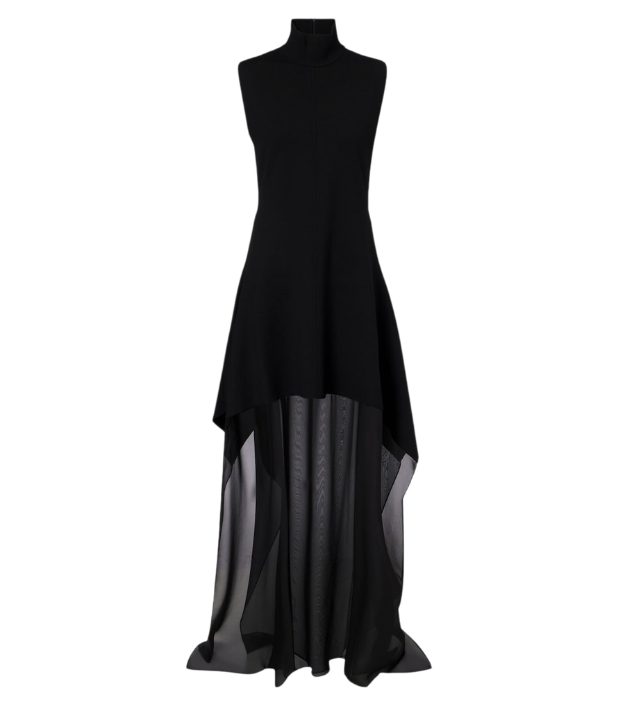 Vestido largo escalonado de cuello alto de Sportmax