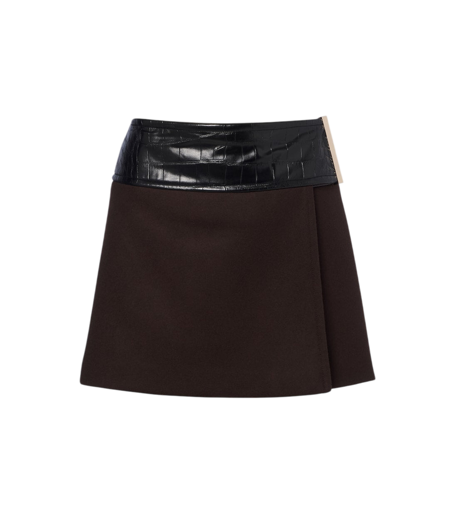Falda cruzada de lana virgen de Sportmax