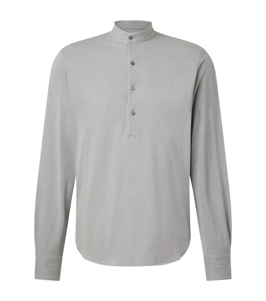 Stòffa Cotton and silk Henley shirt