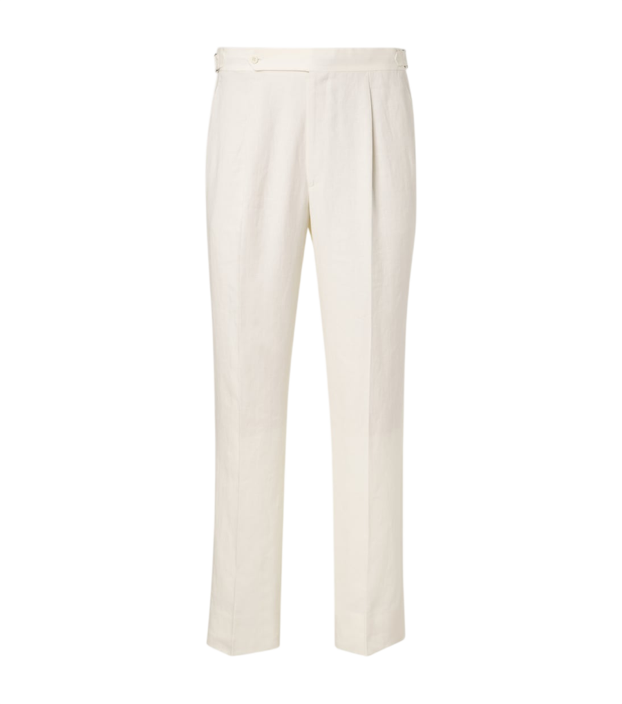 Stòffa Pleated linen wide-leg pants
