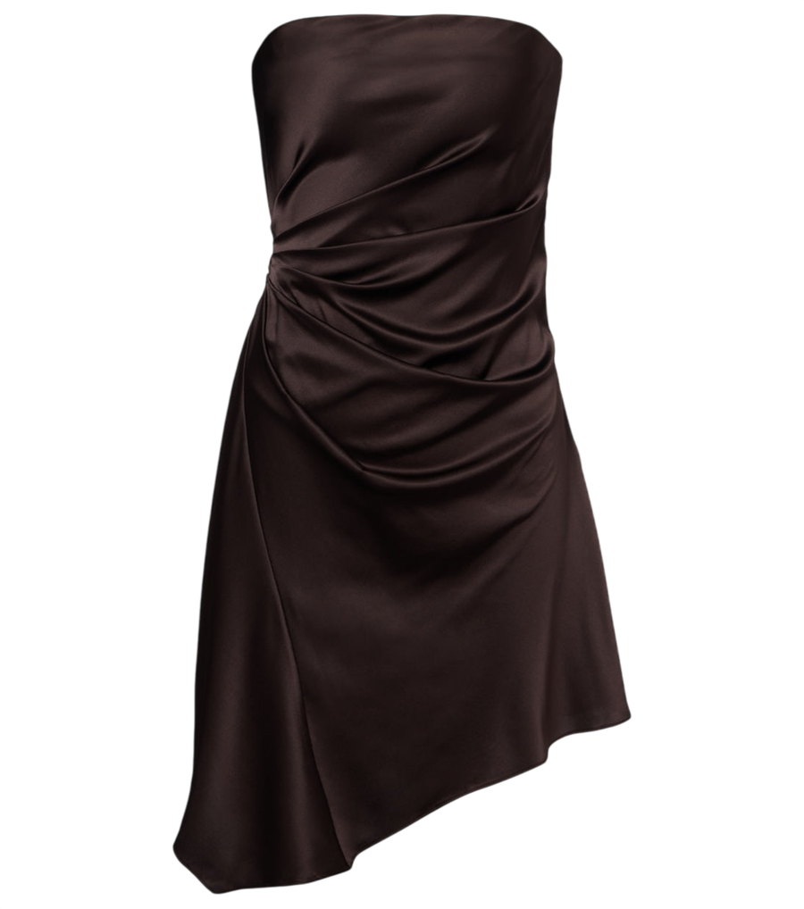Staud Adriana draped silk-blend minidress