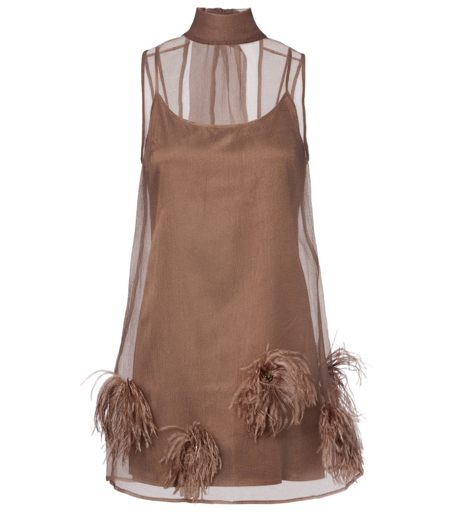 Staud Albee feather-trimmed minidress