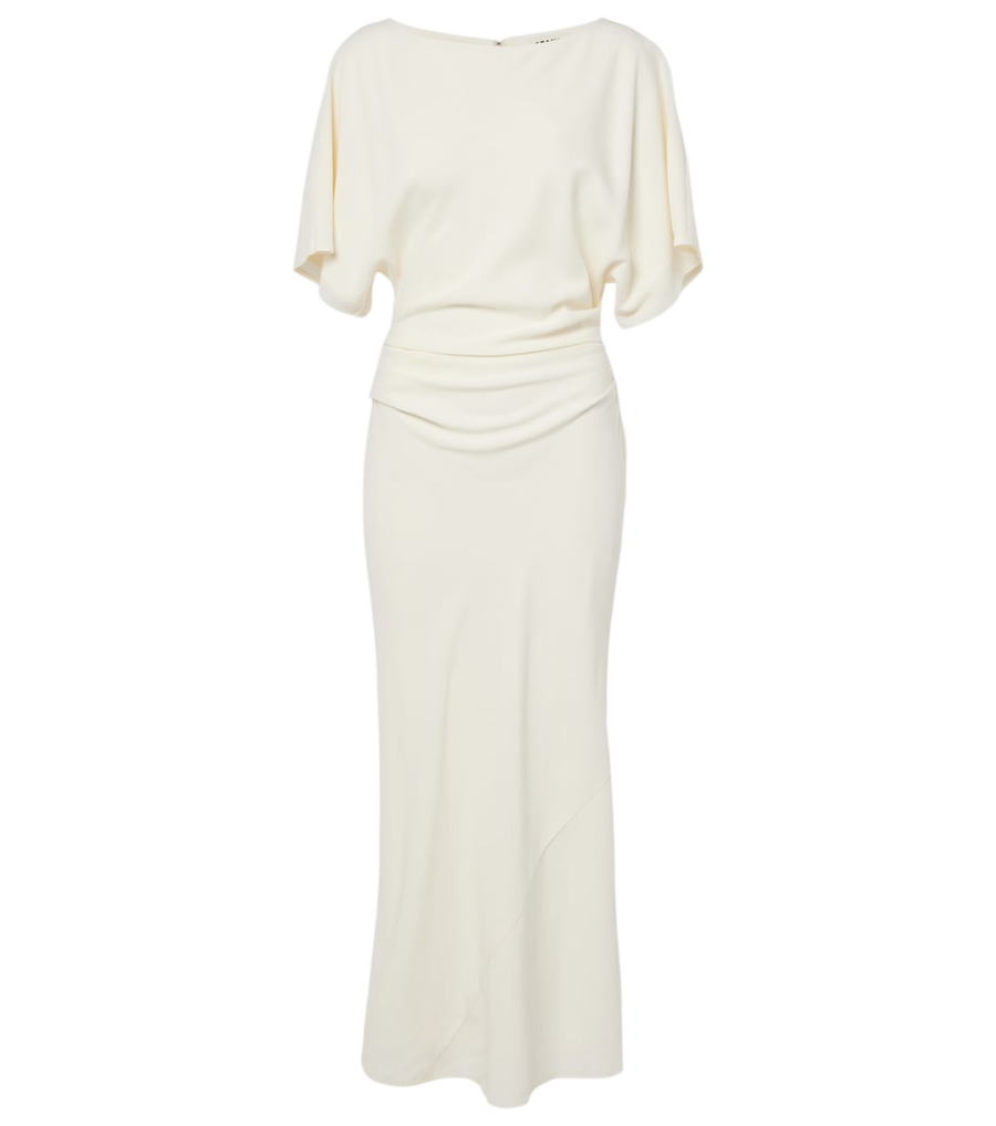 Staud Amelie gathered crêpe midi dress