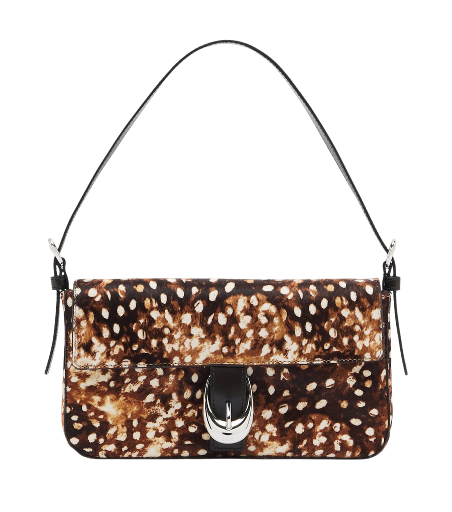 Staud Animal-printed calf hair shoulder bag