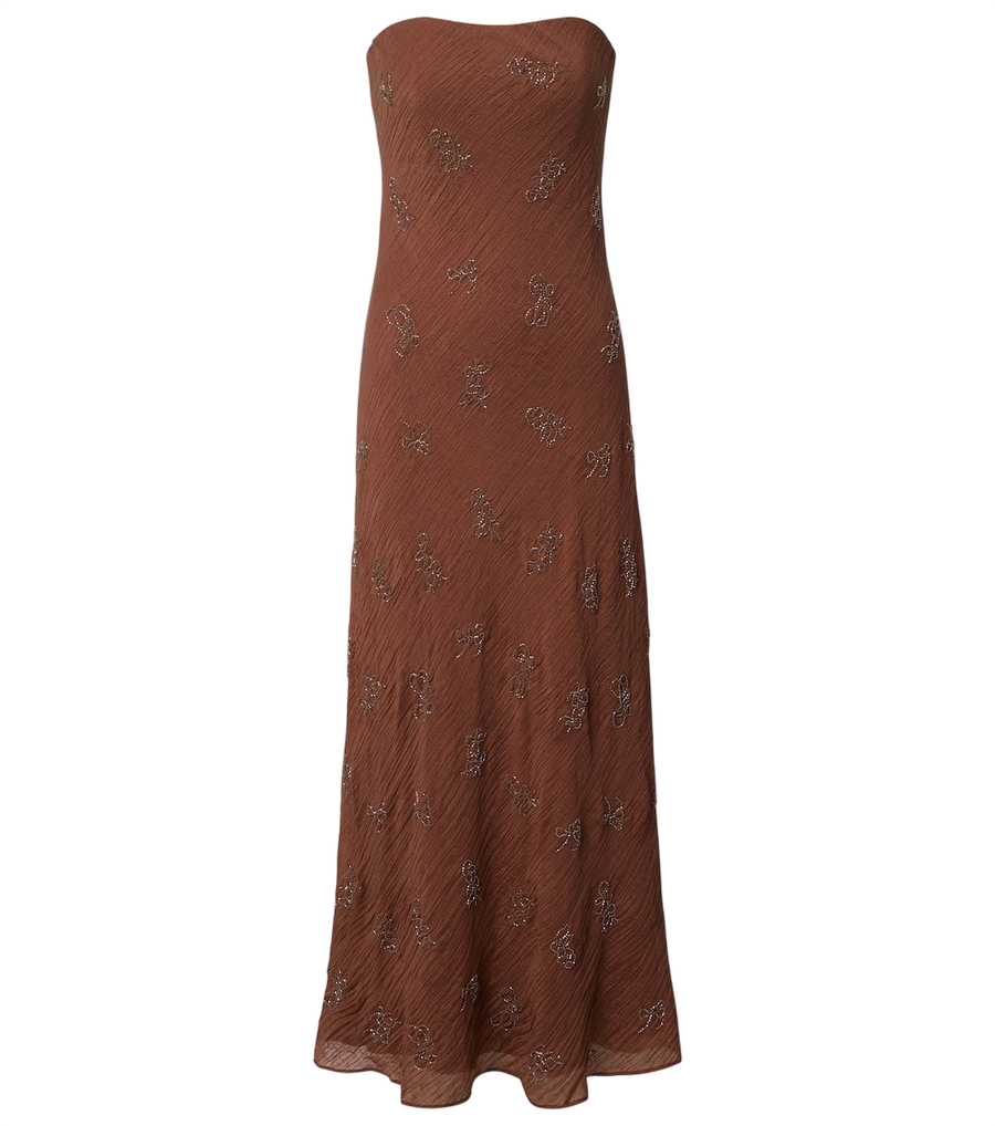 Staud Cassie beaded organza maxi dress