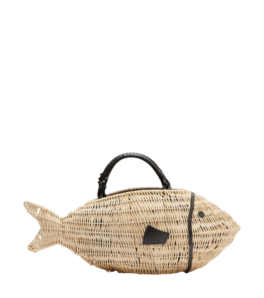 Staud Cleo Small wicker top-handle bag