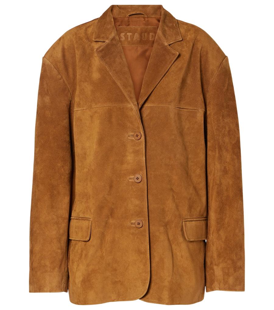 Staud Corrine single-breasted suede jacket