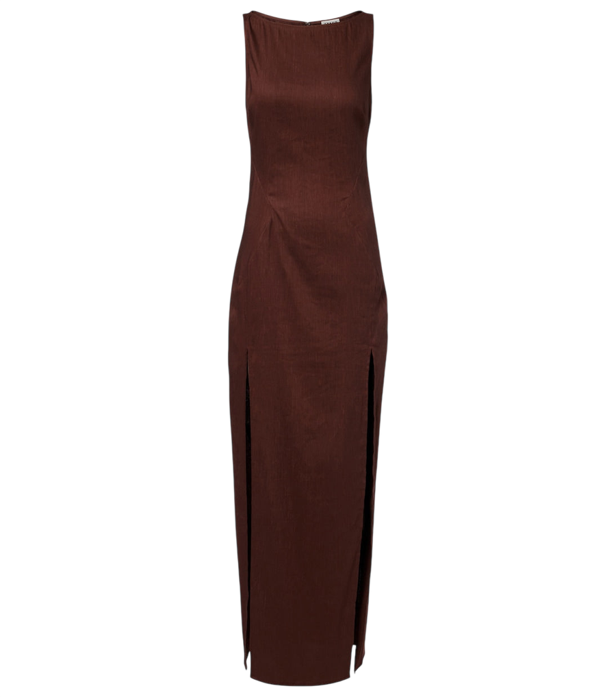Staud Costa linen-blend maxi dress