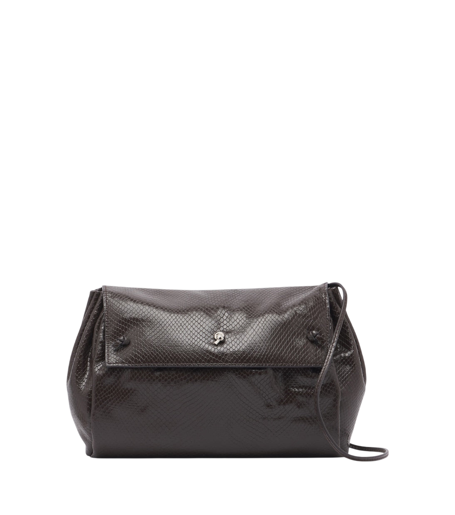 Pochette Staud Cy en cuir effet serpent