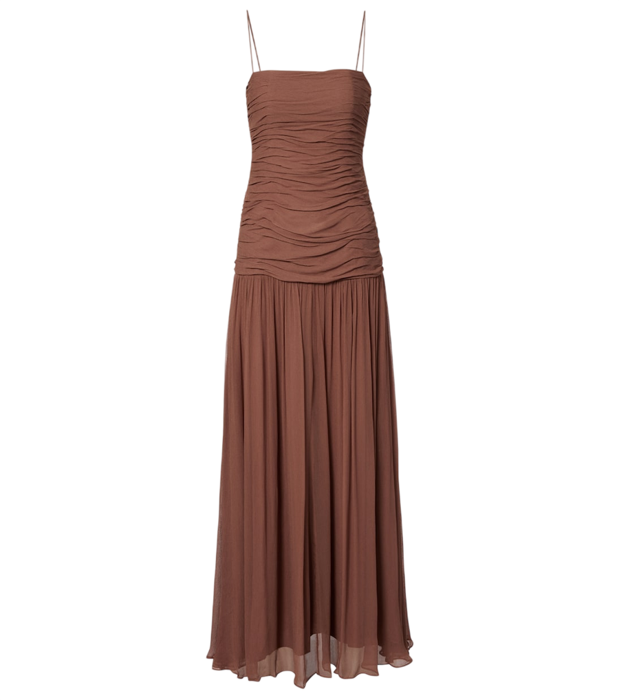 Robe longue froncée et frisée Staud Dalton