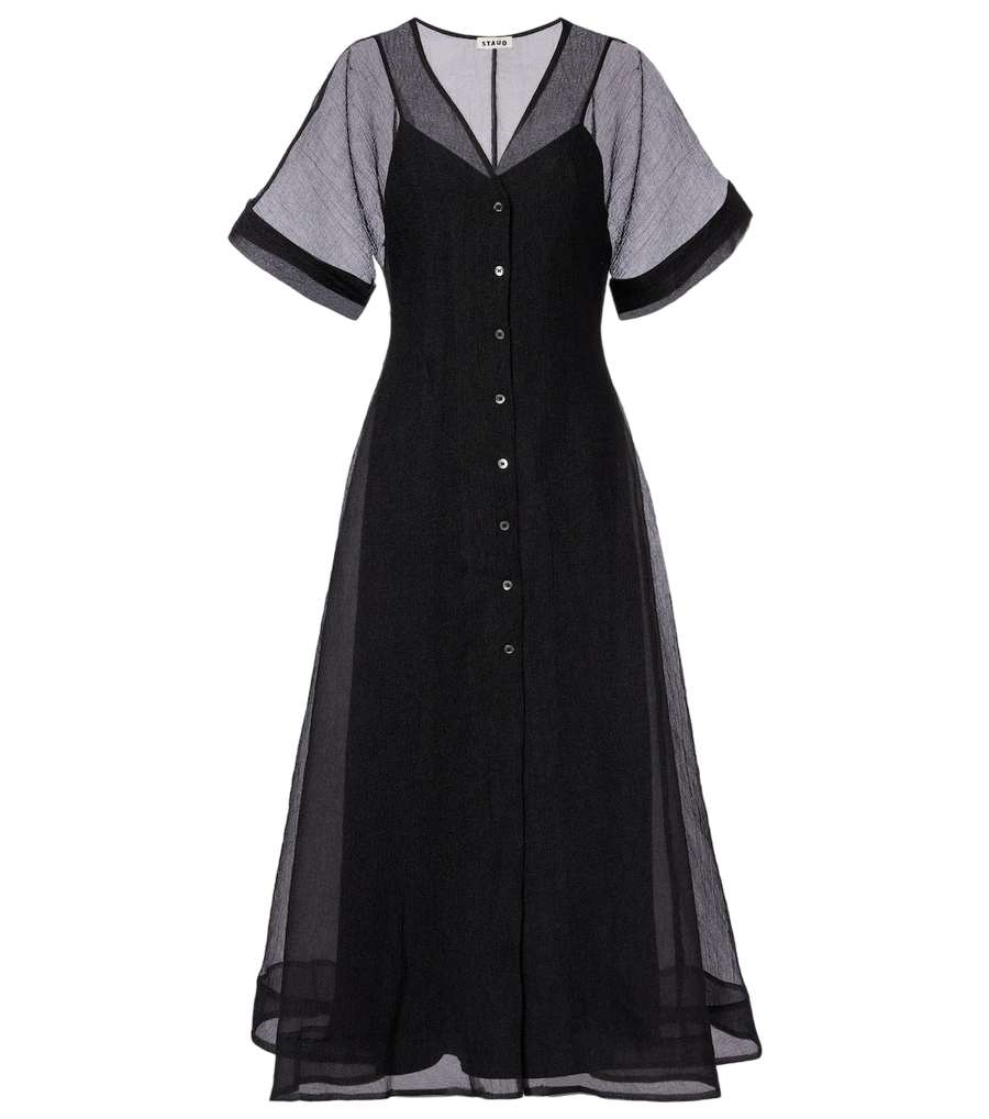 Staud Elle organza midi dress