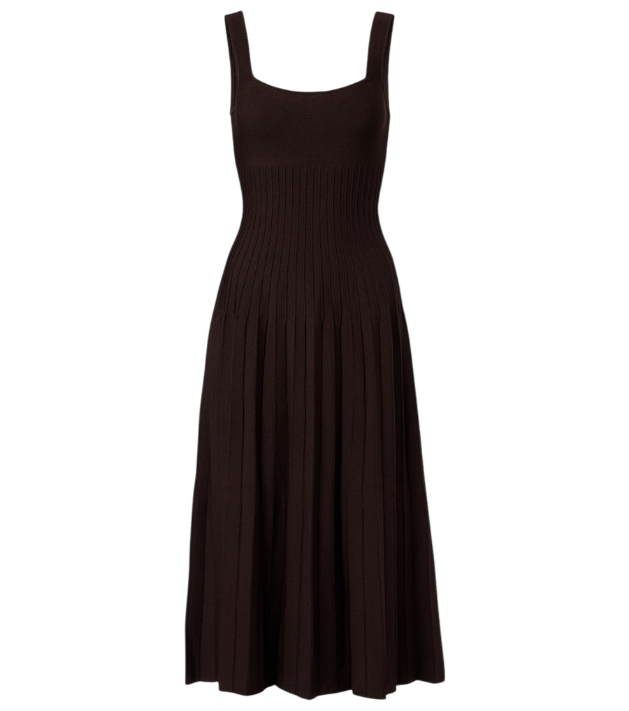 Robe midi en maille plissée Staud Ellison