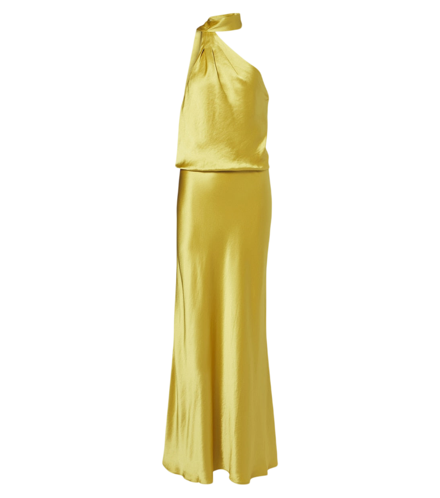 Staud Estelle one-shoulder satin maxi dress