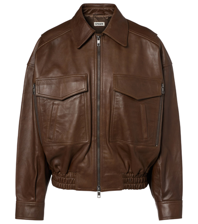 Staud Eugene leather bomber jacket [white-bg-v2:ec119792-462e-46c2-b0f0-467df4de5ea4]