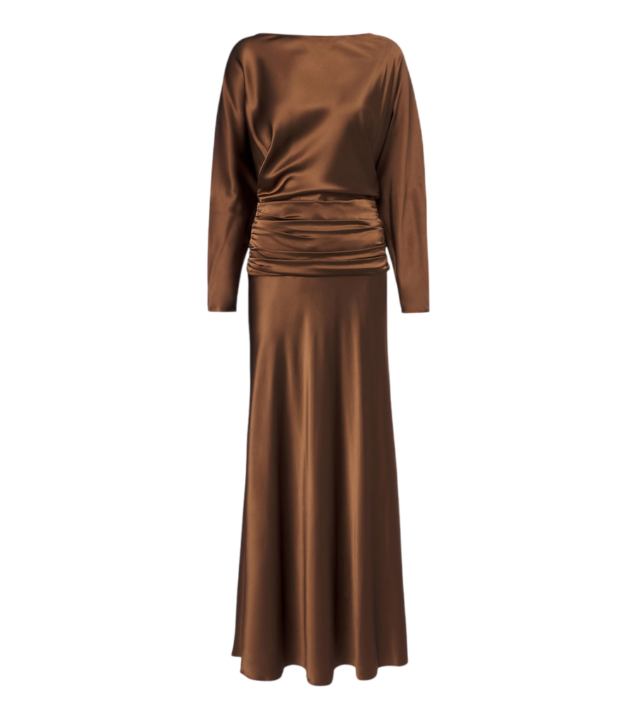 Staud Freda silk-blend satin cocktail dress