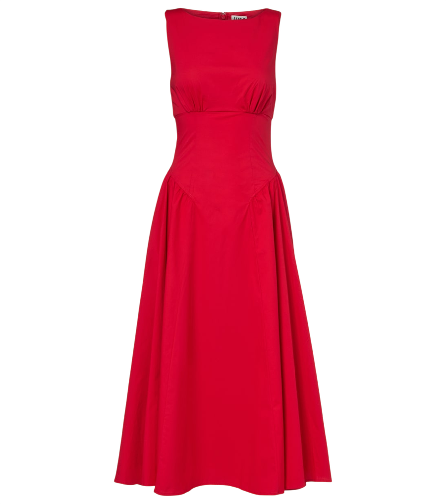 Staud Gwen cotton poplin midi dress
