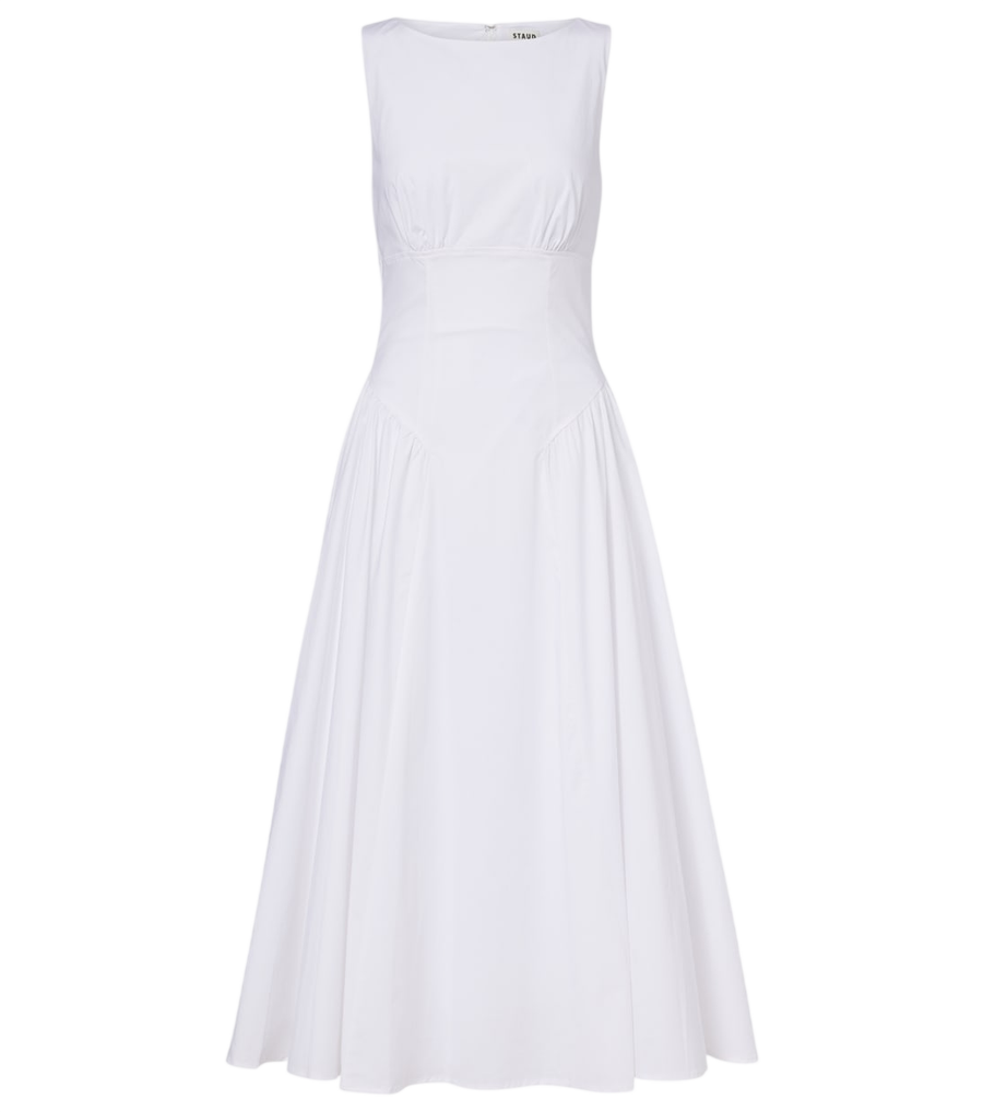 Staud Gwen cotton poplin midi dress