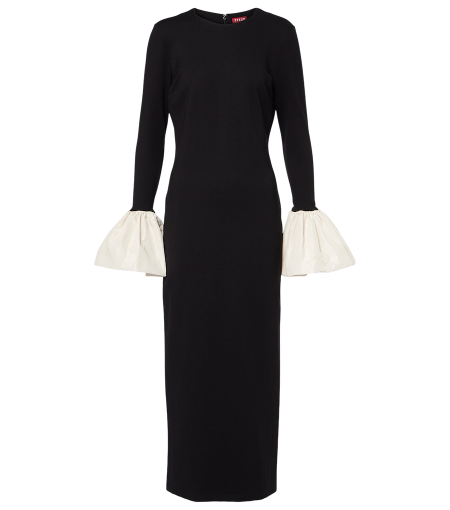 Staud Hawthorne taffeta-trimmed maxi dress