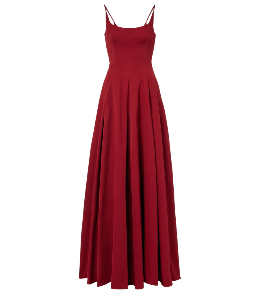 Staud Joy pleated cotton-blend gown