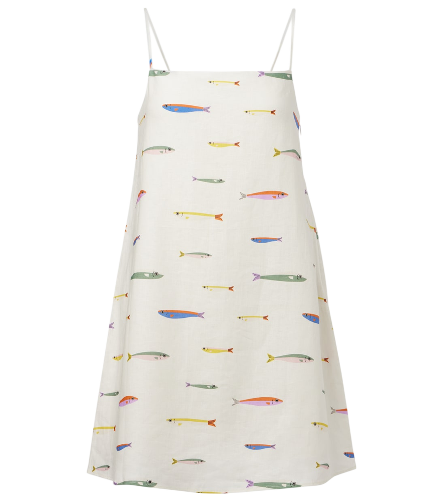 Mini-robe en coton imprimé Staud Laura