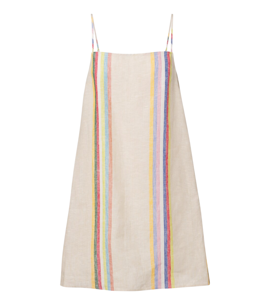 Staud Laura striped linen minidress