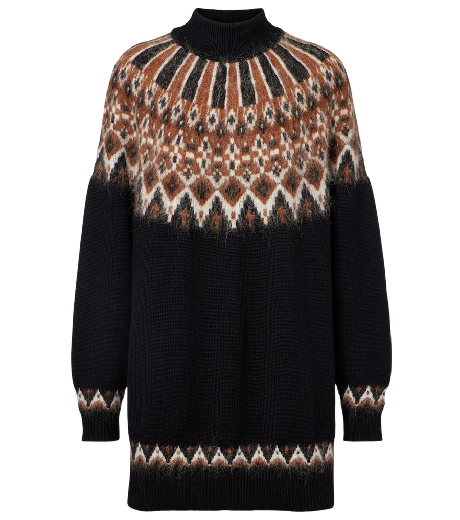 Staud Liza Fair Isle wool-blend sweater dress