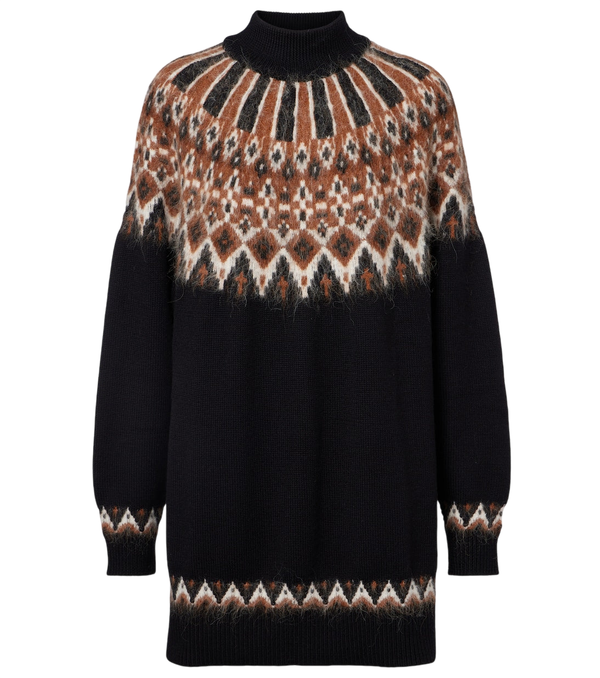 Staud Liza Fair Isle wool-blend sweater dress