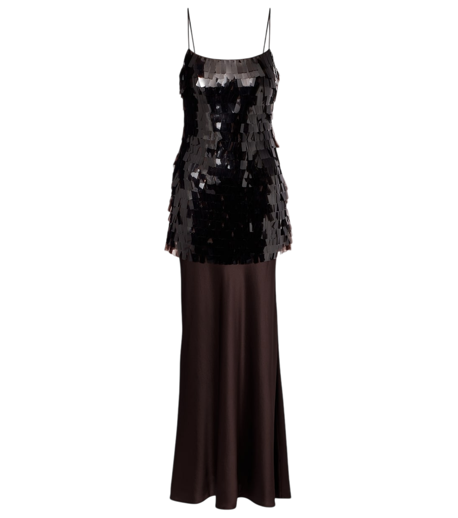 Staud Mesa sequined satin gown