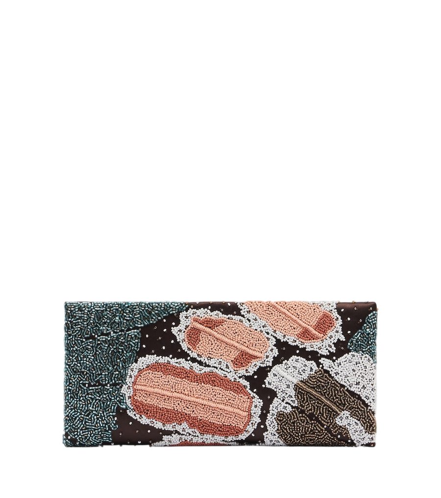 Pochette Muse Small en satin perlé Staud