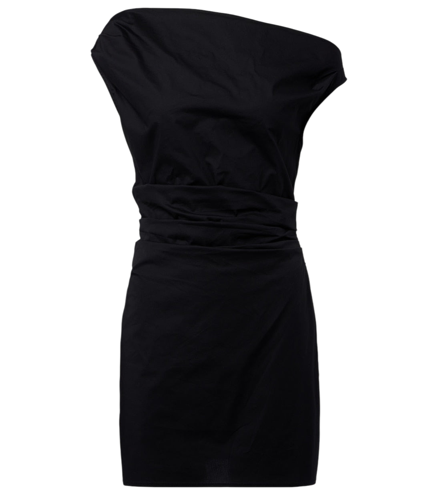 Staud Phare ruched cotton poplin minidress
