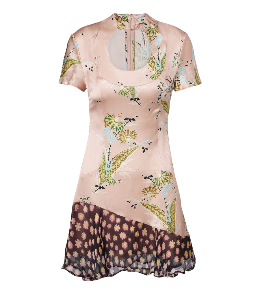 Staud Rae floral silk-blend satin minidress